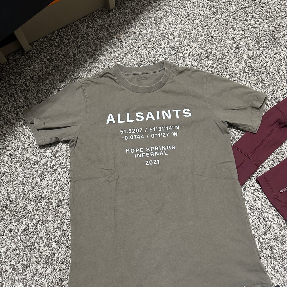 AllSaints Olive Graphic T-Shirt